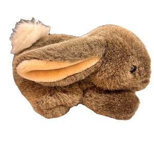 Vintage EDEN Plush Brown floppy Easter Bunny Rabbit made Korea lying down